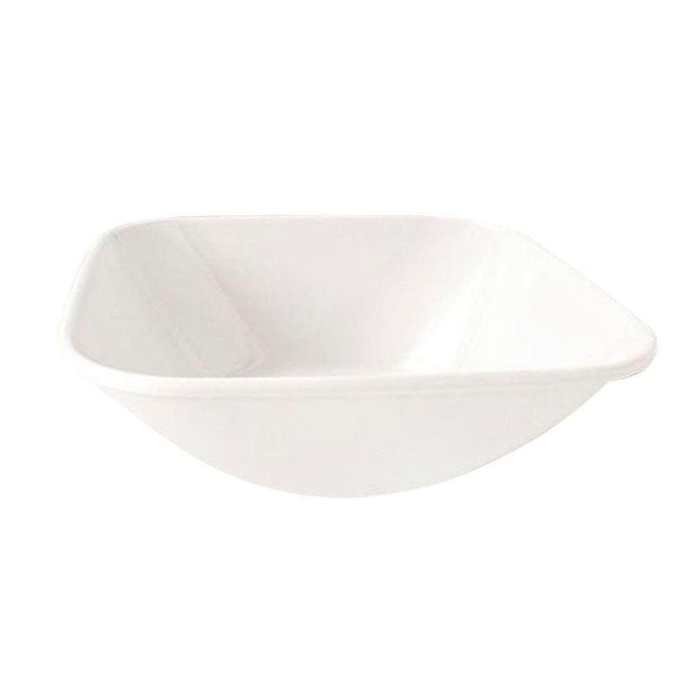 Kit 04 Tigelas Melamina Quadrada Branca 1,150ml