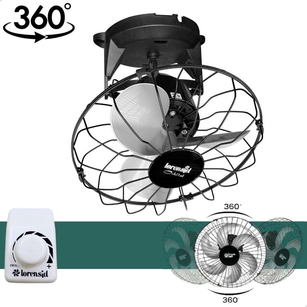 Ventilador Teto Orbital Lorensid Sprint 30Cm Bivolt 360 Pt