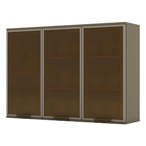Armário Aéreo Évelin 3 Portas de Vidro 120 cm Duna - Henn