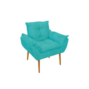 Poltrona Opala Decorativa Escritório Recepção Azul Turquesa Cor:azul-turquesa