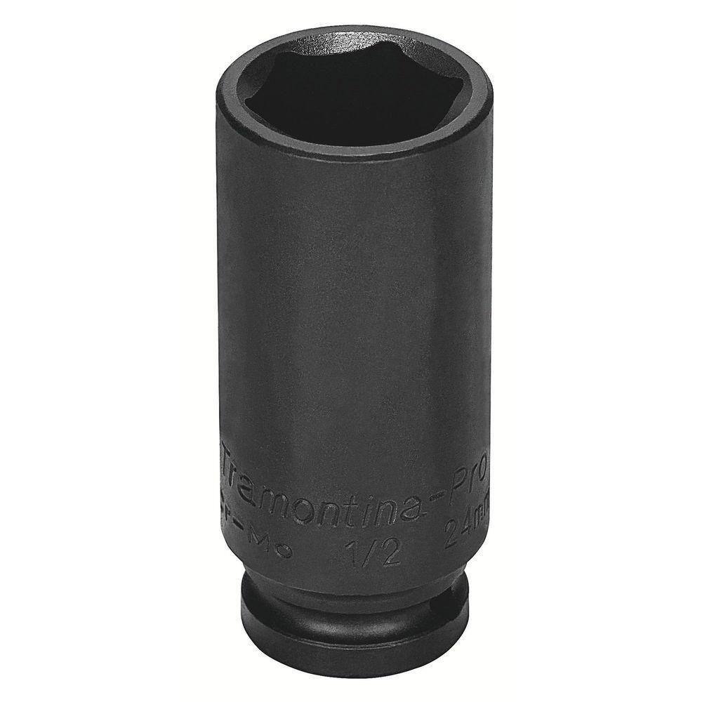 Soquete Impacto Sextavado Longo Aço Cromo Molibdênio 8mm - Encaixe 1/2pol Tramontina Pro Tramontina