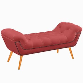 Recamier Calçadeira Casal King 195cm Ayla Veludo Rosê - Montanaris Decor