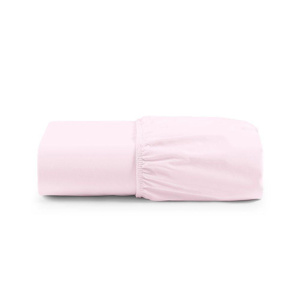 Lençol De Baixo Solteiro Avulso Com Elástico Primor Percal 400 Fios - Rosa