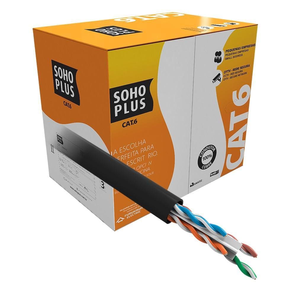 Cabo Furukawa Sohoplus U/Utp Cat6 Preto - 23400187