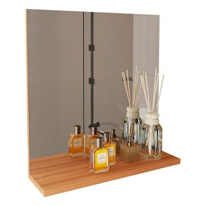 Espelheira Para Banheiro 1 Prateleira Bn3642 Amendoa Tecno Mobili Amendoa