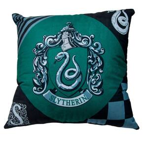 Almofada Sonserina Slytherin Verde Quadrada 40x40 Cm Aveludada Oficial Harry Potter