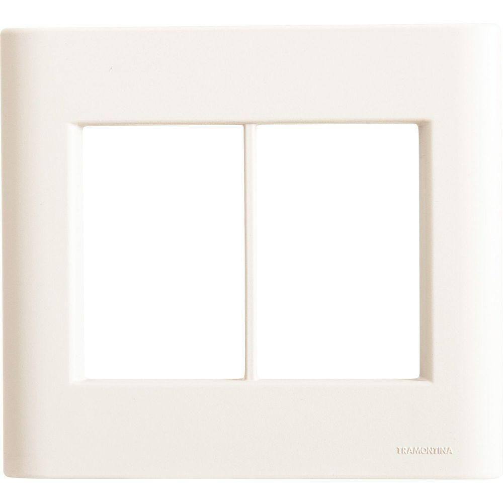 Placa 6 Postos 4x4 Tramontina Giz Branca Soft Touch Suporte Tramontina