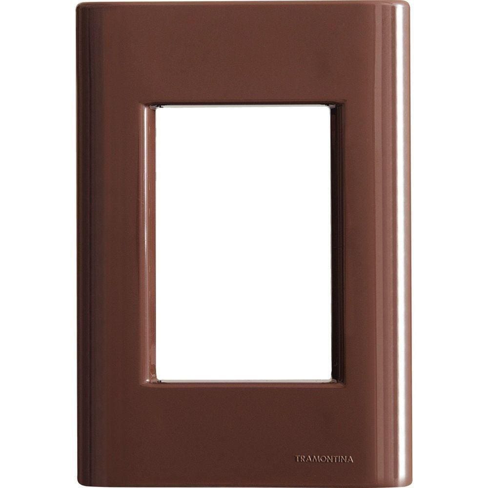 Placa 3 Postos 4x2 Tramontina Giz Madeira Sem Suporte Tramontina