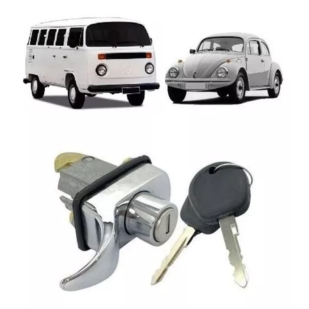 Maçaneta Fechadura Tampa Traseira Motor Fusca Kombi Até 1996 Cromada com chave
