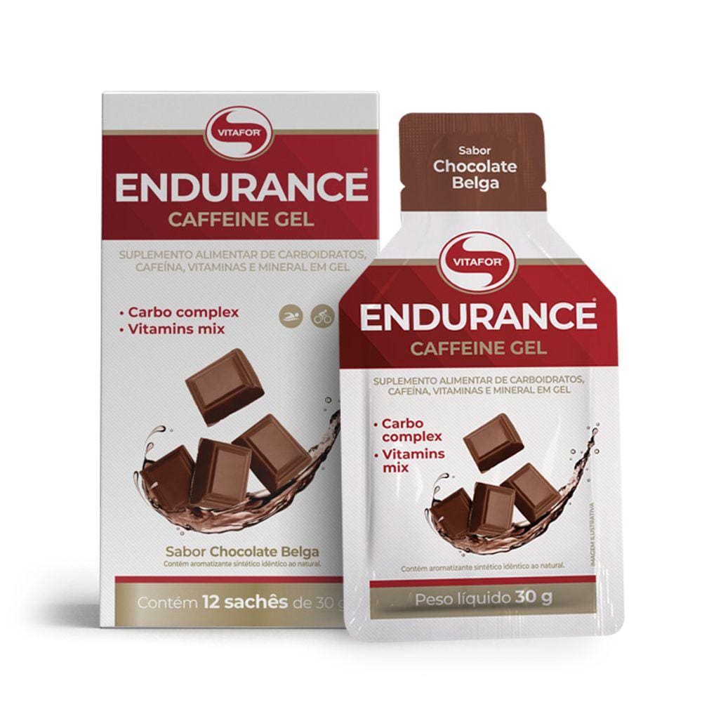 Endurance Caffeine gel (Caixa c/12 sachês de 30g) Vitafor