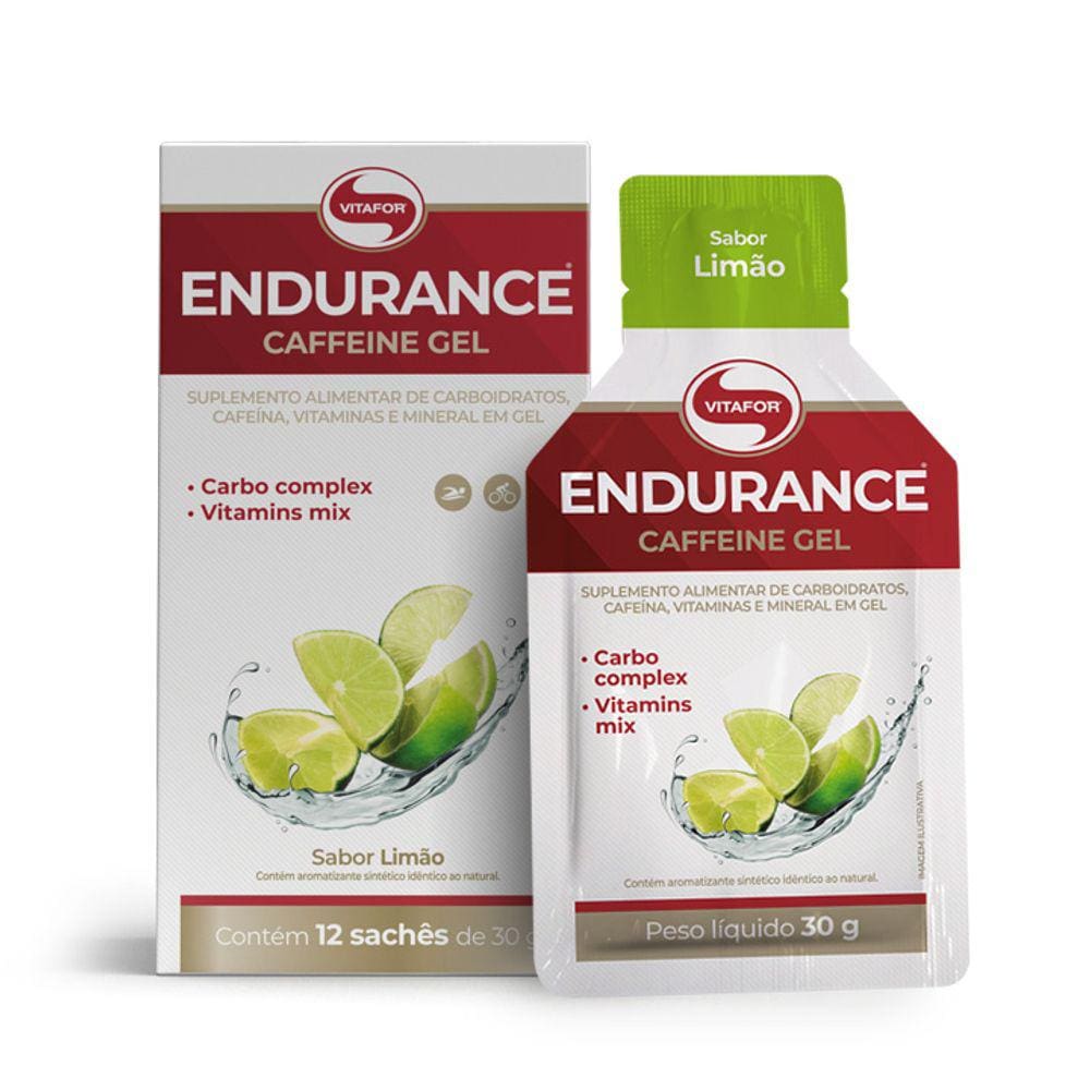 Endurance Caffeine gel (Caixa c/12 sachês de 30g) Vitafor