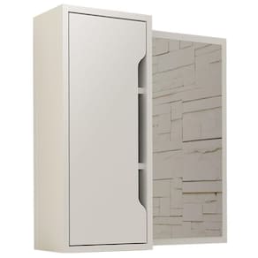 Espelheira Para Banheiro 60 cm 1 Porta BN3648 Branca Tecno Mobili
