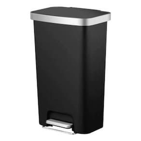Lixeira Black Dupla (25l+25l) Com Rodas E Pedal 44x32x65cm