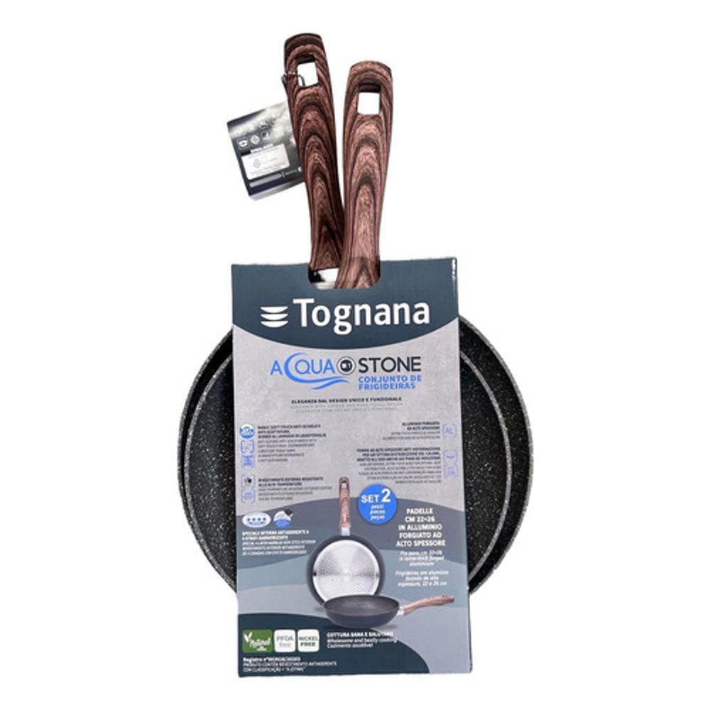 Conjunto De Panelas 2 Frigideiras 22cm E 26cm Stone Tognana