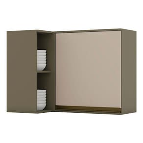 Armário Aéreo Évelin Canto Reto 1 Porta Duna Cristal - Henn