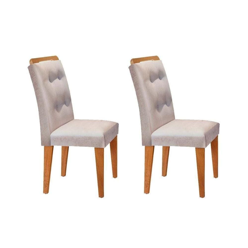 Cadeira Sala De Jantar Imperatriz Kit 2 Un Imbuia/veludo Creme - Rufato