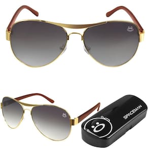 oculos sol masculino aço inox banhado ouro aviador case