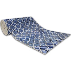 Tapete Passadeira Emborrachada Pvc Antiderrapante 0,65x5,00m Azul Azulejo