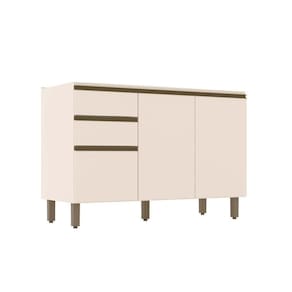 Balcão De Cozinha Modulado Connect P- Pia C-2 Gavetas E 3 Portas 120x51x82cm Off White - Henn