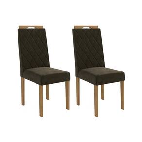 Kit 2 Cadeiras Sala Jantar 2cad152 2 Un Freijó - Assento-encosto Veludo Deluxe Chumbo - Kappesberg