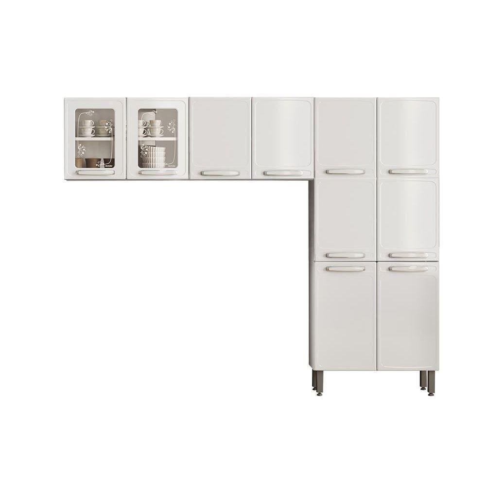 Cozinha Compacta Evidence 3 Peças (2 Armários + 1 Paneleiro) Cpt57 Branco - Bertolini