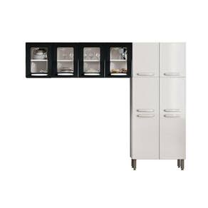 Cozinha Compacta Evidence 3 Peças (2 Armários + 1 Paneleiro) Cpt50 Branco/Preto - Bertolini