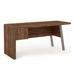 Escrivaninha P/ Escritório Me4122 C/ 2 Gavetas Nogal/fendioff - Tecno Mobili