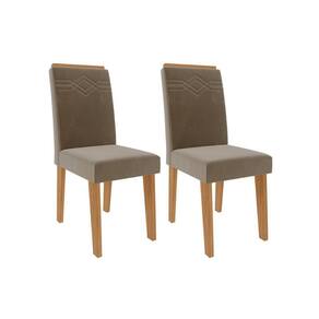 Kit 2 Cadeiras Sala Jantar Taís 2 Un Nature-suede Joli - Cimol