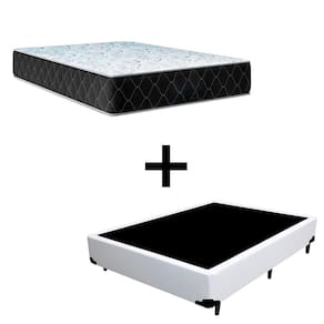 Cama Box Viúva 128 Tecido Sintético Branco Com Colchão Marrocos - Poliéster - Espuma D33 30cm