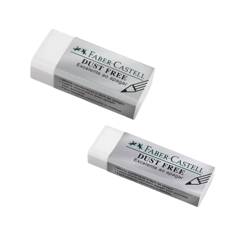 Kit 02 Borracha Dust Free Grande e Pequena Branca FaberCastell
