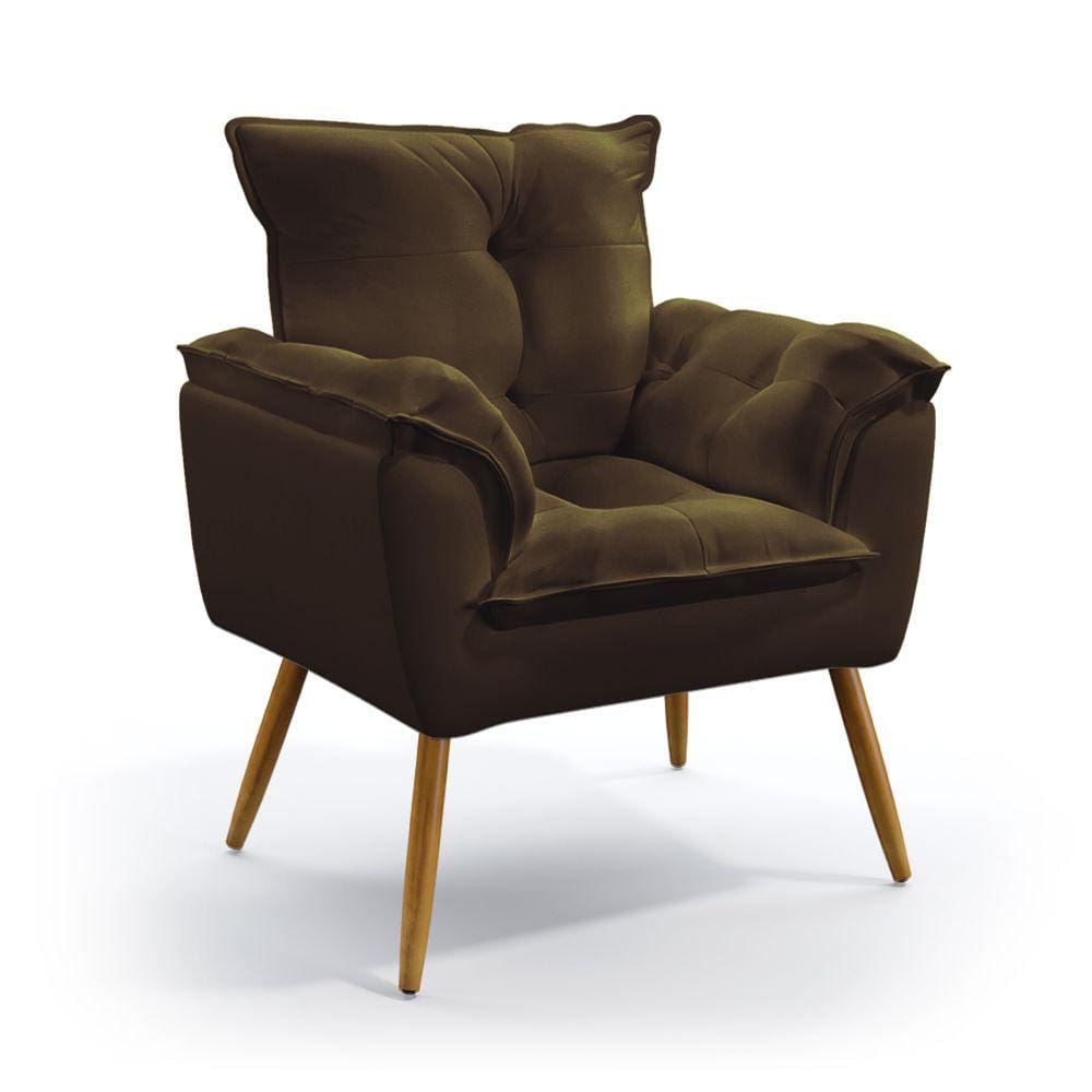 Poltrona Beta / N-027 Veludo Marrom Chocolate