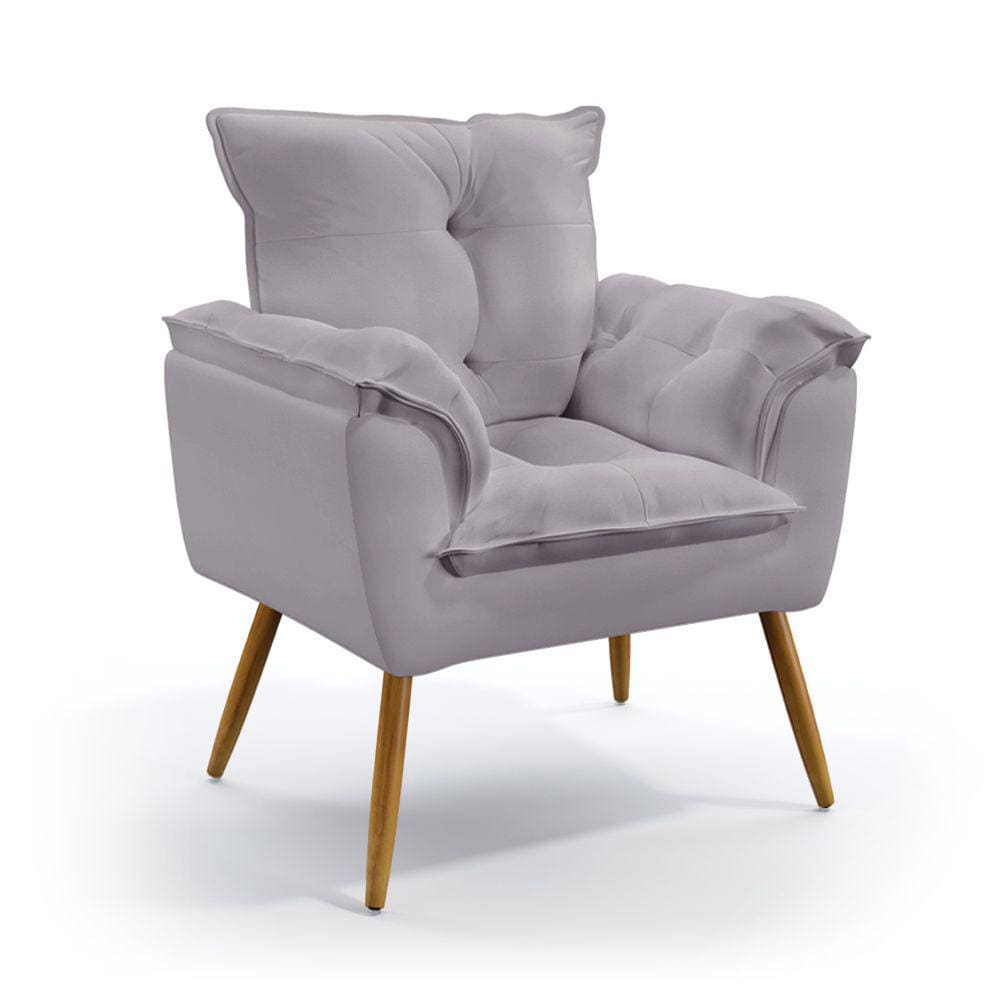 Poltrona Beta / N-023 Veludo Cinza Claro 