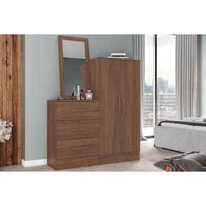 Cômoda Solteiro Briz B700 2 Portas E 3 Gavetas Castanho - Henn