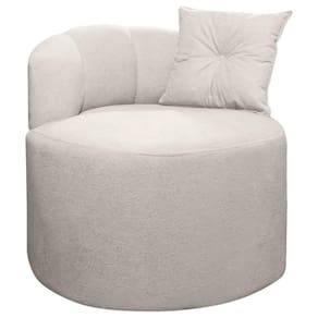 Poltrona Orgânica Curva Plaza Linho Bouclê Bege SOFA STORE