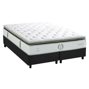 Cama Box Queen: Colchão Molas Ensacadas Imperatore Gold C1655 Pillow Top + Base Crc Suede Gray