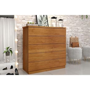 Cômoda Solteiro Premium C/ 5 Gavetas Cinamomo - Tcil Móveis