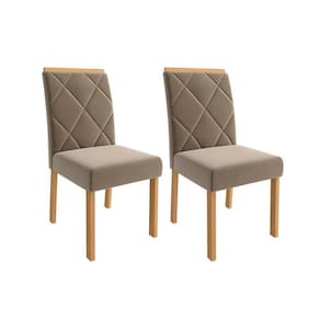 Cadeira Sala De Jantar Fernanda Madeira Kit 2 Un Madeira/suede Joli - Cimol