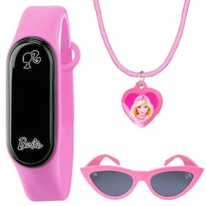 Relogio Infantil Digital Barbie + Oculos Proteção Uv + Colar