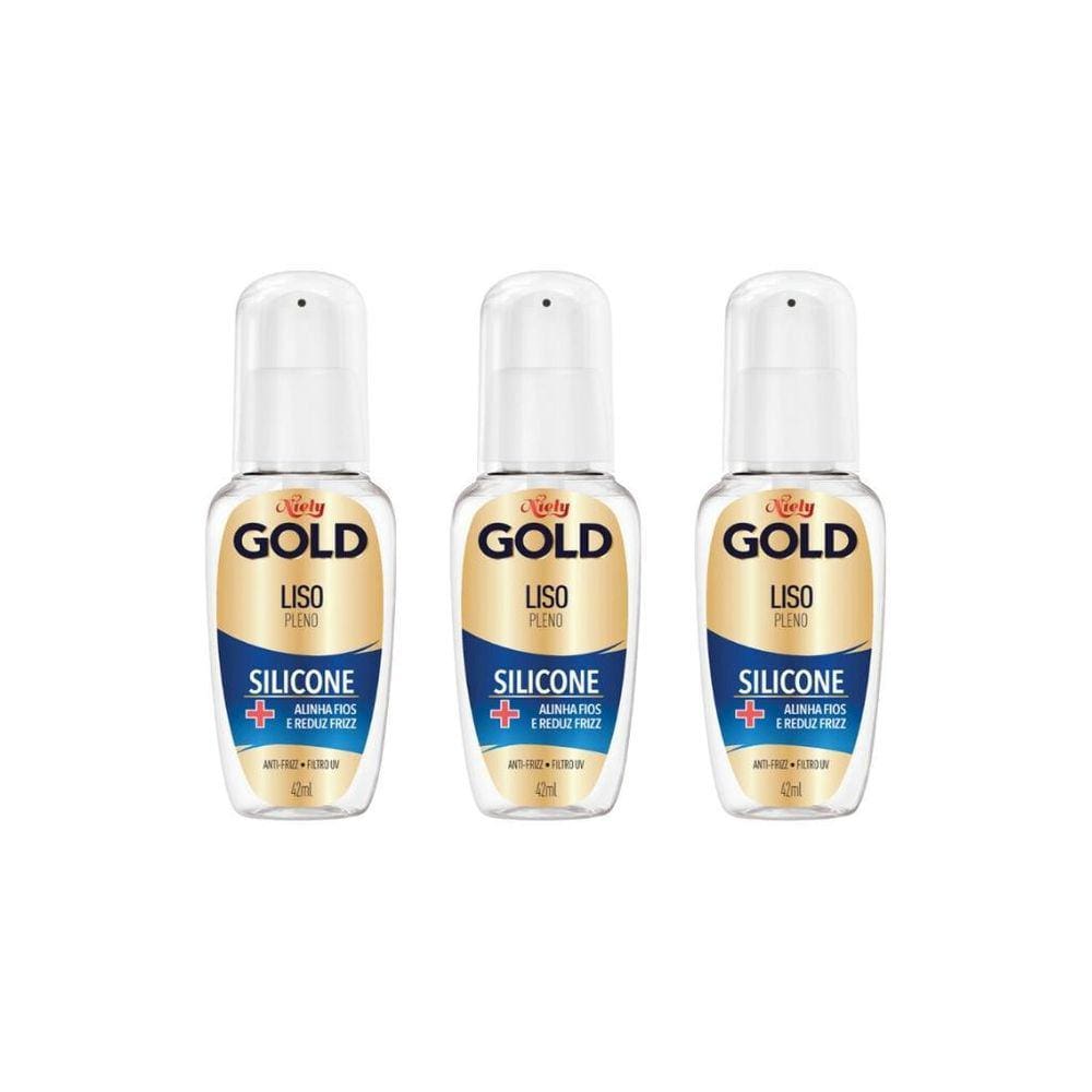 Silicone Niely Gold Liso Pleno 42Ml - Kit Com 3Un