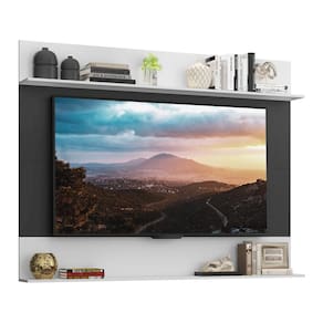 Painel com Suporte TV 65" e Prateleiras Amsterdã Classic Multimóveis Preto/Branco