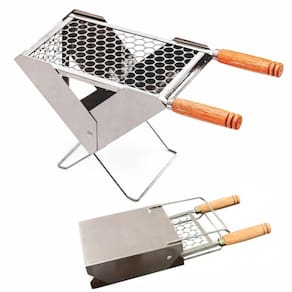 Churrasqueira Portátil Maleta Dobrável em Inox