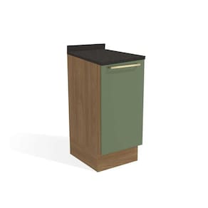 Balcão De Cozinha Modulado Botanic M621 1 Porta C/tampo 40cm Nogueira/oliva/preto Brilho - Kappesberg