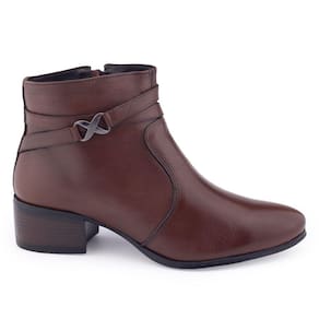 Bota Dazzani 60014 couro cabra lisa salto médio 4cm zíper