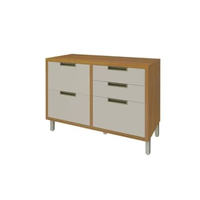 Balcão De Cozinha Baronesa P/pia C/4gavetas E 1 Portas Basculante C/tampo 120cm Freijo/off White - Nesher