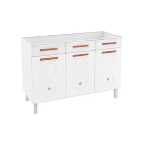 Módulo Cozinha Telasul Mirage New Balcão 3 Portas E 3 Gavetas S- Tampo Branco