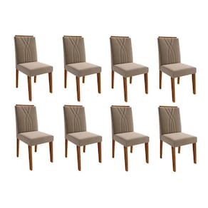 Cadeira Sala De Jantar Nicole Kit 8 Un Savana-suede Joli - Cimol