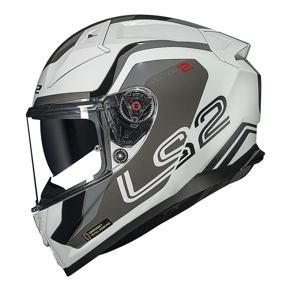 Capacete LS2 FF811 Vector 2 Metric Branco Titanium