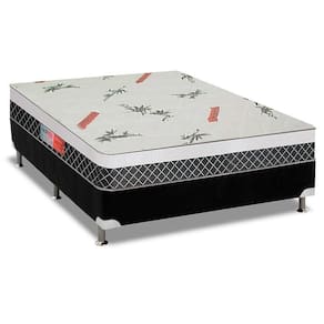 Conjunto Box Casal: Colchão Plumatex D28 ep Falcon Ultra Firme + Base Crc Suede Black(138x188)