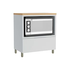 Balcão De Cozinha Modulado Marquesa Forno 1 Gaveta C- Tampo 80cm Branca-nature - Nesher