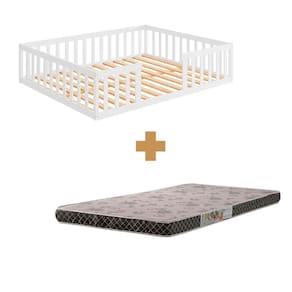 Cama Cercadinho De Chão Com Colchão Queen Size Branco Torse Shop Jm